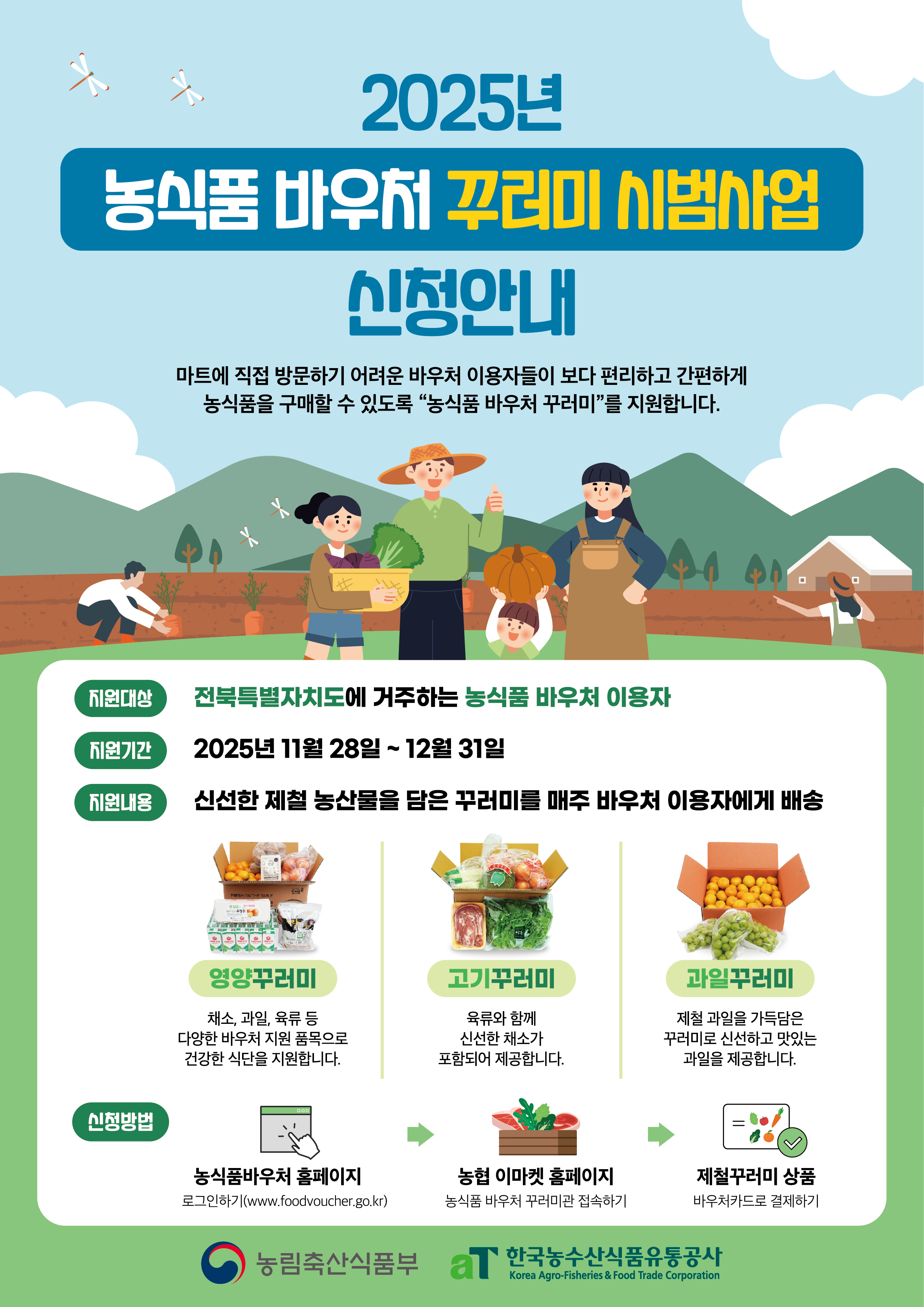 2025년 농식품 바우처 꾸러미 시범사업 신청 안내 1번째 이미지