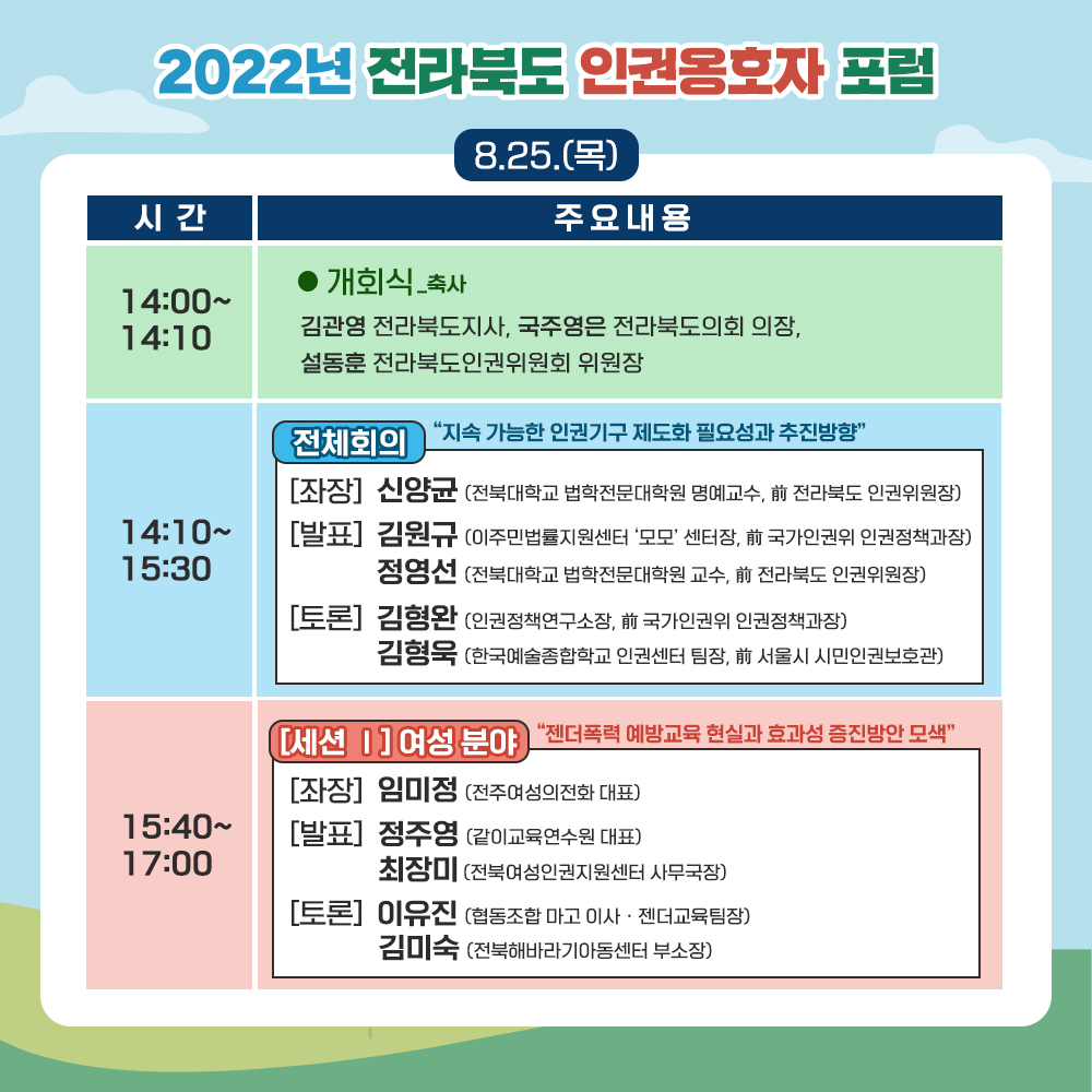 2022 전라북도 인권옹호자 포럼 개최 안내 5번째 이미지