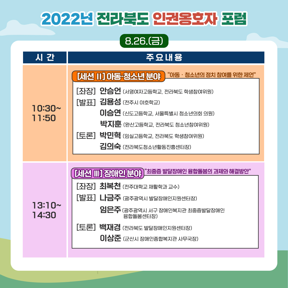 2022 전라북도 인권옹호자 포럼 개최 안내 2번째 이미지