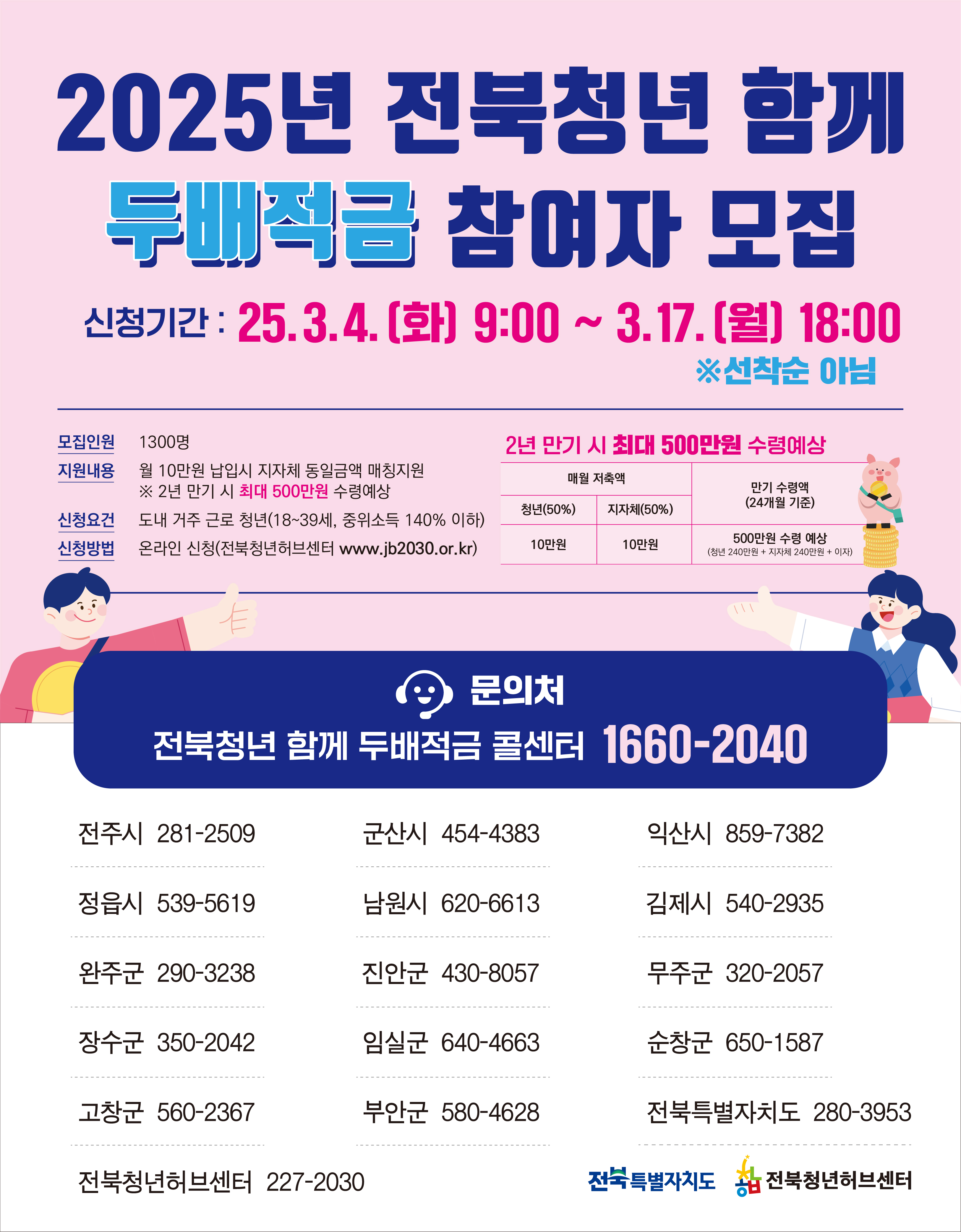 2025년 전북청년 함께 두배적금 참여자 모집 공고 1번째 이미지