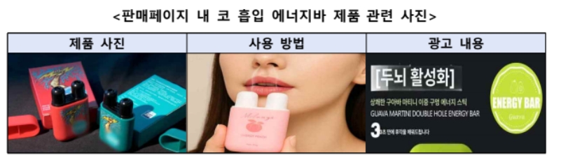 [소비자안전주의보] 코 흡입 에너지바, 호흡기 장애나 알레르기 유발할 수 있어 1번째 이미지