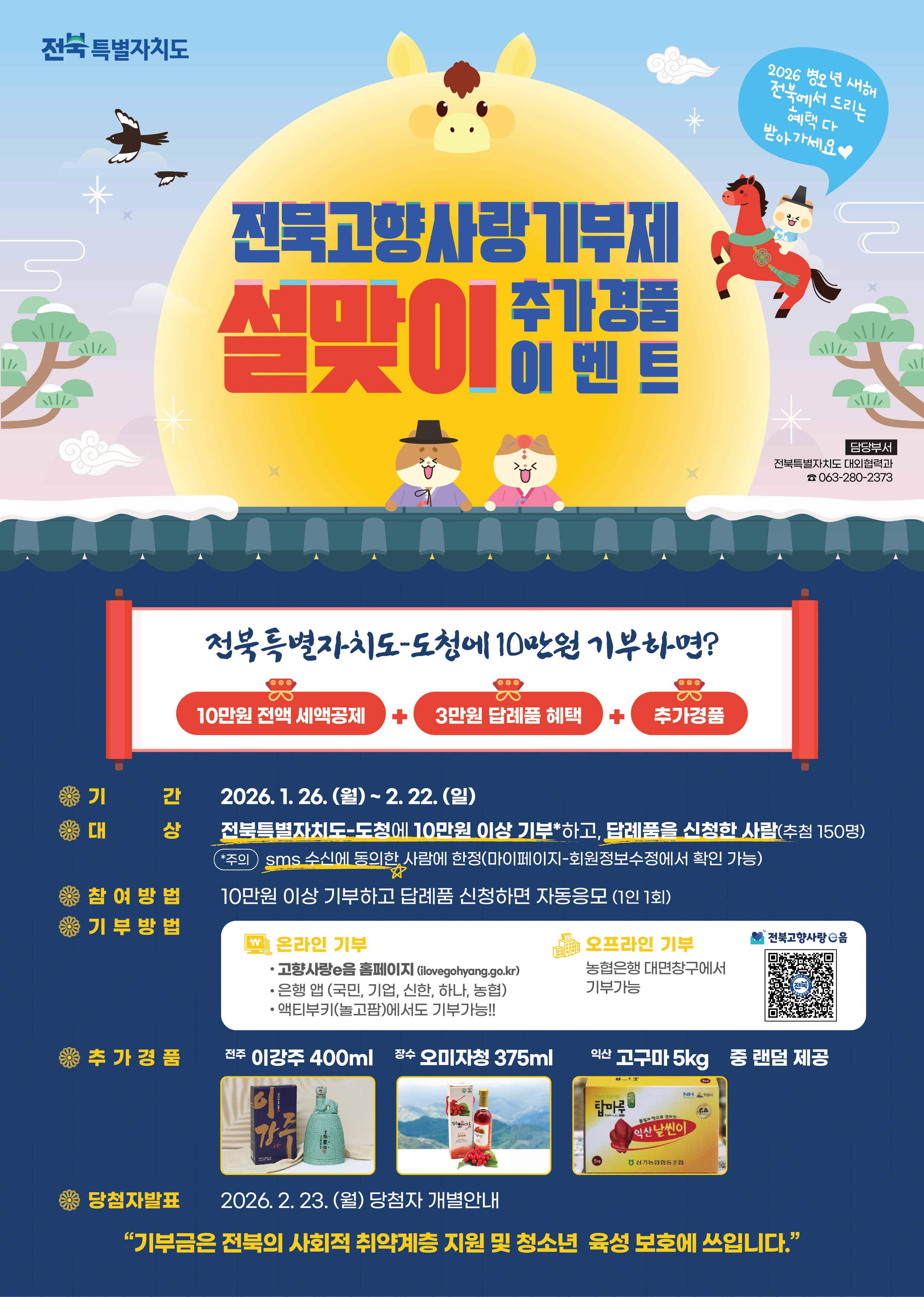 전북 고향사랑기부제, 설맞이 이벤트로 참여 확산 이미지(1)