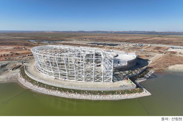 The Saemangeum Arboretum in South Korea is a rare coastal botanical project built on reclaimed land. Unlike typical botanical gardens that study natural ecosystems, it focuses on plants that can survive high salinity, strong winds, and poor soil. Its research contributes to climate adaptation, coastal restoration, and sustainable land development, making it internationally significant.